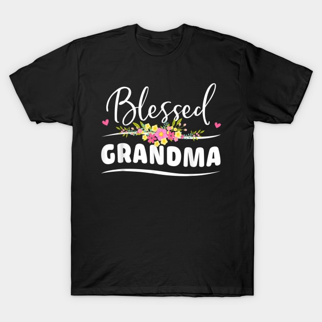 Womens Blessed Grandma Floral Grandma Mothers Day Gift T-Shirt by sousougaricas